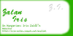 zalan iris business card